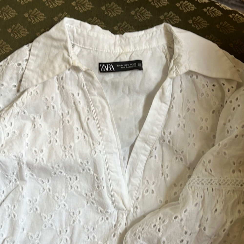White eyelet tunic